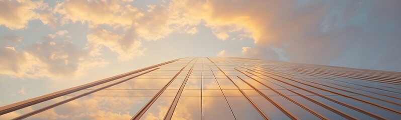 Aufkleber - A low-angle view of a contemporary skyscraper showcasing modern architecture and design.