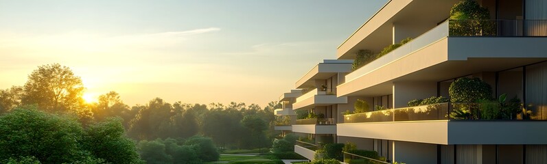 Aufkleber - Luxury apartment complex featuring modern architecture in a sleek design.
