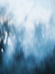 Fototapete - Melancholy feelings evoke reflections of a rainy day with blurred blue and gray tones in an abstract setting Generative AI