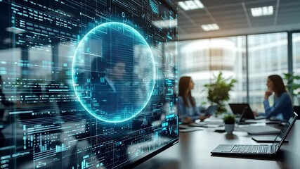 Global Network Data Visualization on Modern Office Screen