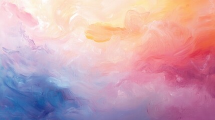 Aufkleber - Bright hope emerges through soft pastel clouds at sunrise in a serene abstract background of tranquility Generative AI