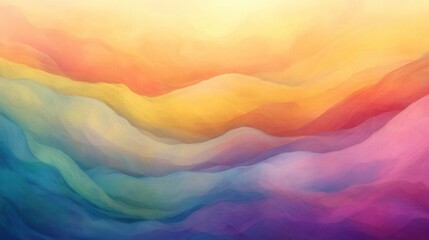 Aufkleber - Soft pastel clouds bring a sense of hope and warmth with sunrise colors glowing gently in the background Generative AI