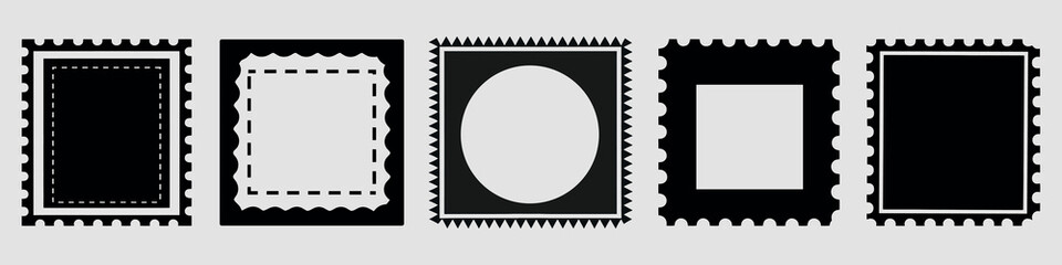 Wall Mural - vintage stamp border design elements, isolated element set vector