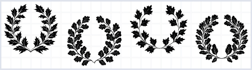 Wall Mural - elegant laurel wreath vector designs, element vector set