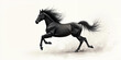 © budistwn - Black ink painting of a horse running with a splash of black ink.
