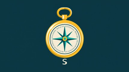 Wall Mural - a simple vector drawing of a compass for educational or instructional use