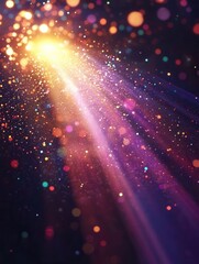 Aufkleber - Vibrant light beams pierce through darkness, creating an inspiring abstract background of color sparks Generative AI