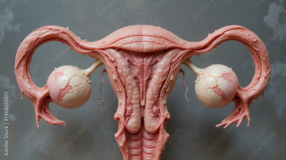 Stock-Illustration „An anatomically accurate model of the uterus and ...