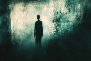 Aufkleber - Mysterious silhouettes emerge from dark tones in an abstract background of fear and intrigue Generative AI