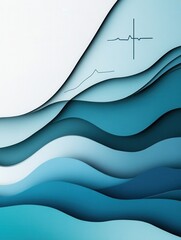 Aufkleber - Layered paper art design with calming tones featuring subtle medical symbols for wellness themes and creative projects Generative AI