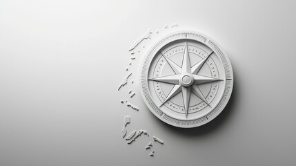a minimalist design of a compass with clean directional lines on a plain background.