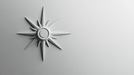 Wall Mural - a minimalist design of a compass with clean directional lines on a plain background.