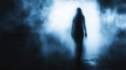Fototapete - Shadows and fear blend in a mysterious abstract background with dark tones and blurred outlines Generative AI
