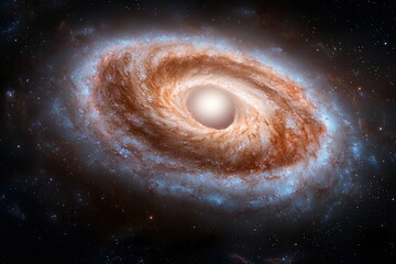 Wall Mural - Gravity Hole Pull Concepts. Vibrant galaxy swirl with bright core and starry background.