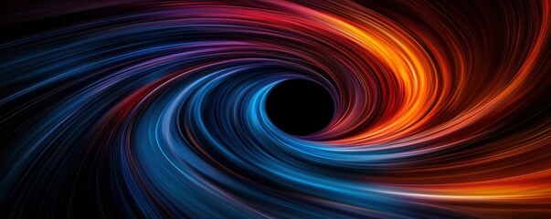 Wall Mural - Gravity Hole Pull Concepts. Vibrant swirling colors around a central dark void.