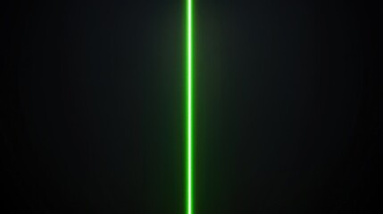 Wall Mural - glowing green stripe running vertically against dark background
