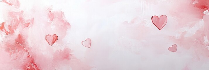 Aufkleber - Delicate abstraction of soft pink hues with floating hearts creating a romantic atmosphere Generative AI