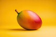 © MrHamster - A ripe colorful mango fruit resting on bright yellow background