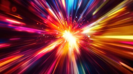 Aufkleber - Bright neon colors explode in dynamic movement, creating an abstract background of surprise and energy Generative AI