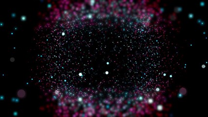 Wall Mural - golden, red, blue glitter black hole eternity 4k loop features intense sparkling multicolor glitter 
