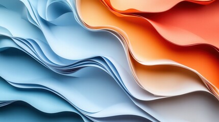 Leinwandbilder - Dynamic layered paper art background reflecting global political changes with vibrant gradient tones Generative AI