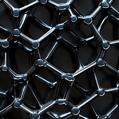 Wall Mural - A futuristic carbon nanotube-inspired weaving pattern with sleek, interconnected fibers
