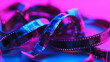 © Chantanapa - Vibrant Film Strips on Colorful Background in Artistic Arrangement