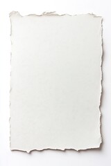 Fototapete - Textured white blank paper with natural edges for minimalist design and art projects : Generative AI