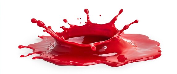 Leinwandbilder - Vibrant Red Liquid Splash Against a White Background Capturing Dynamic Motion and Energy of Colors : Generative AI