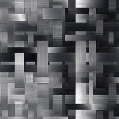 Wall Mural - A modern minimalist weaving pattern in grayscale tones with subtle interwoven fabric textures
