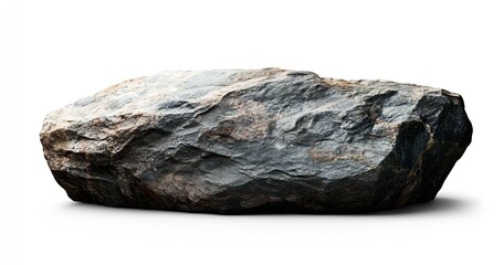 Aufkleber - Large rugged rock isolated on white background symbolizing nature and outdoor adventures : Generative AI