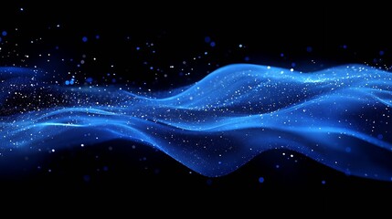 Aufkleber - Stunning Blue Waves with Glittering Stars Creating a Calm and Dreamy Atmosphere : Generative AI