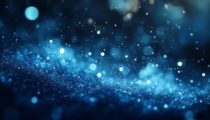 Fototapete - Enchanting Blue Particle Effect with Vivid Colors and Depth of Field : Generative AI