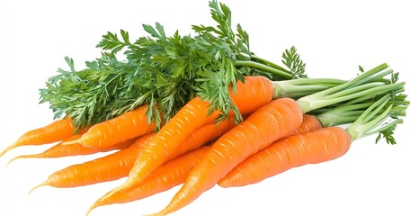 Poster - Fresh Bunch of Orange Carrots with Green Leaves for Healthy Eating and Culinary Use : Generative AI