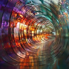 Wall Mural - A surreal glass weaving pattern where transparent fibers interlace and reflect light
