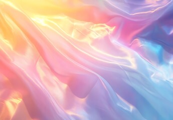 Poster - Lightly Shimmering Silk Fabric in Soft Pastel Tones for an Elegant Look : Generative AI