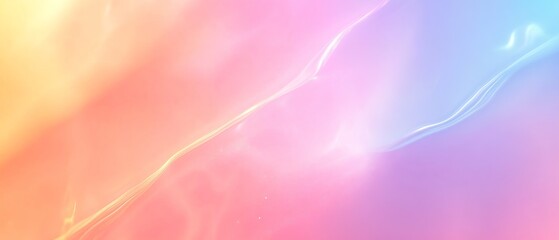 Poster - Dreamy Soft Color Gradient Waves Background In Calming Pastel Shades With Subtle Light : Generative AI