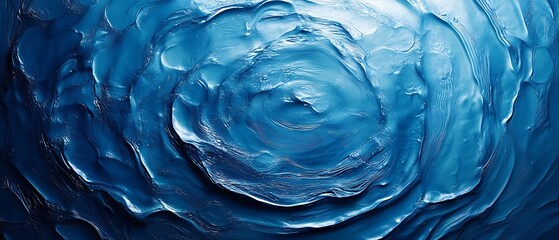 Aufkleber - Abstract swirls of blue paint creating a mesmerizing textured background for artistic design : Generative AI
