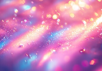 Fototapete - Colorful bright bokeh background with shimmering glitter for vibrant design projects : Generative AI