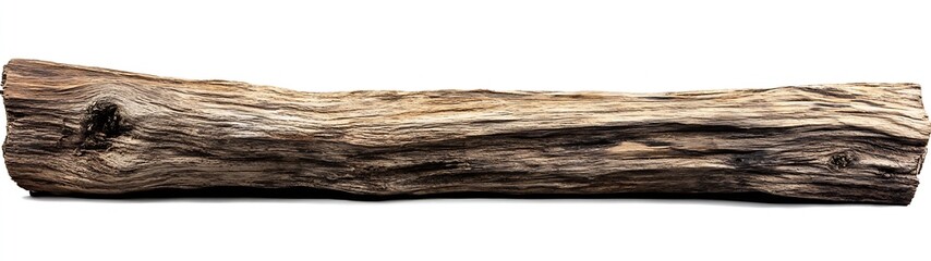 Poster - Stunning piece of driftwood log displayed on a plain white background for home and art usages : Generative AI