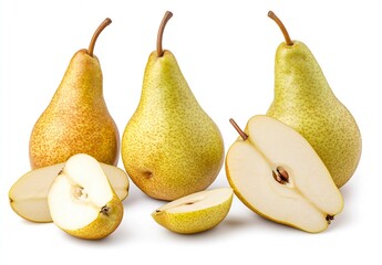 Aufkleber - Locally Grown Pears Showcased in Fresh Style with a Slice for Healthy Eating Inspiration : Generative AI