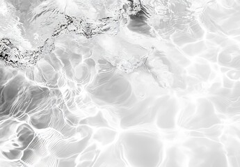 Poster - Gentle White Water Patterns with Light Reflection and Soft Waves : Generative AI