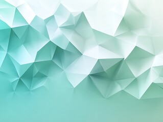 Leinwandbilder - Abstract Geometric Background with Light Teal and White Polygonal Shapes : Generative AI