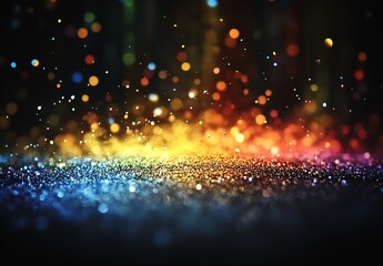 Aufkleber - Colorful Glitter Particles Creating a Stunning Abstract Background Effect : Generative AI