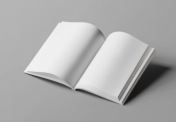 Leinwandbilder - Opened Blank Book with Empty Pages Ready for Writing and Creativity : Generative AI
