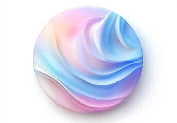 Poster - Colorful Abstract Swirling Waves on a Round Surface Illustrating Soft Pastel Colors : Generative AI