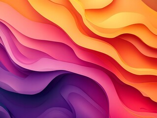 Fototapete - Flowing Waves of Color in Pink Orange and Purple Tones : Generative AI