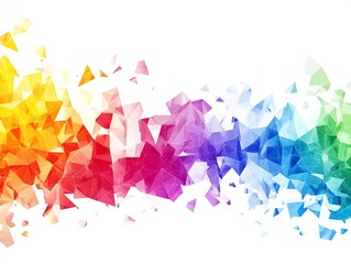 Fototapete - Vivid Colorful Abstract Background Made of Triangular Shapes in Various Bright Hues : Generative AI