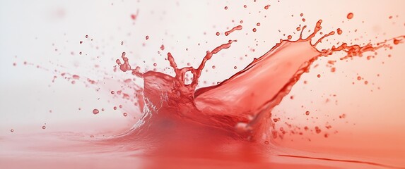 Poster - Dynamic Red Liquid Splash with Gradients of Light and Contrast Capturing the Essence of Fluid Art : Generative AI