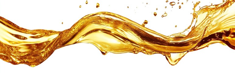 Aufkleber - Dynamic Flowing Golden Liquid Wave With Splashes for Creative Textures and Designs : Generative AI
